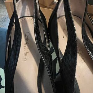 Calvin Klein Black Textured Heels